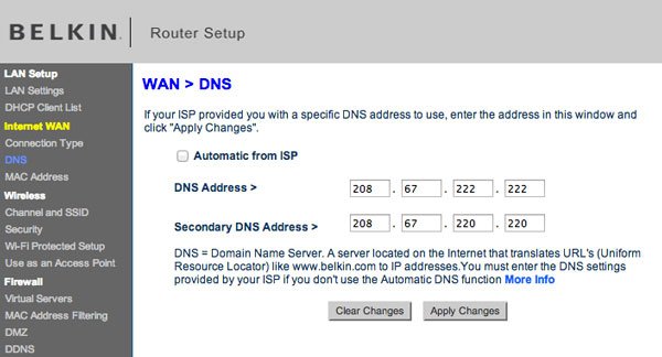 Change the Router DNS
