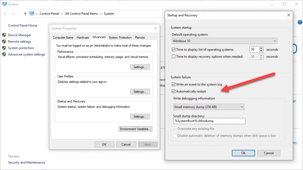 Disable Automatic Restart on Windows System