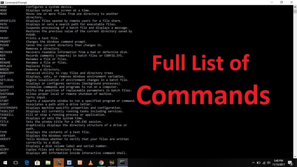 Executing Commands In The Command Prompt