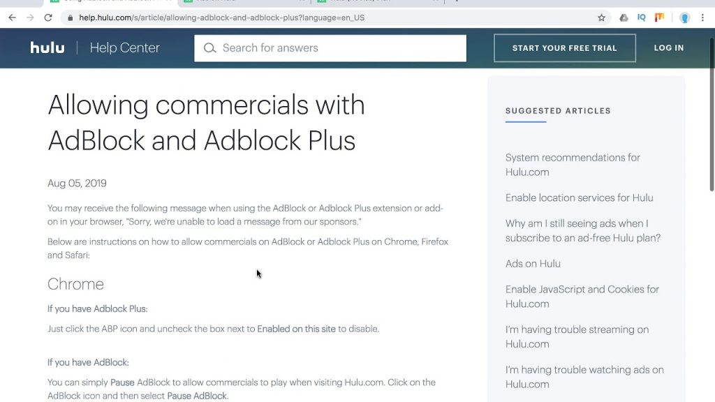 Use Web Filtering to block ads on Hulu