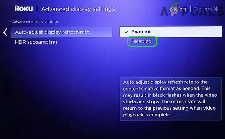 Disable Display Refresh Rate