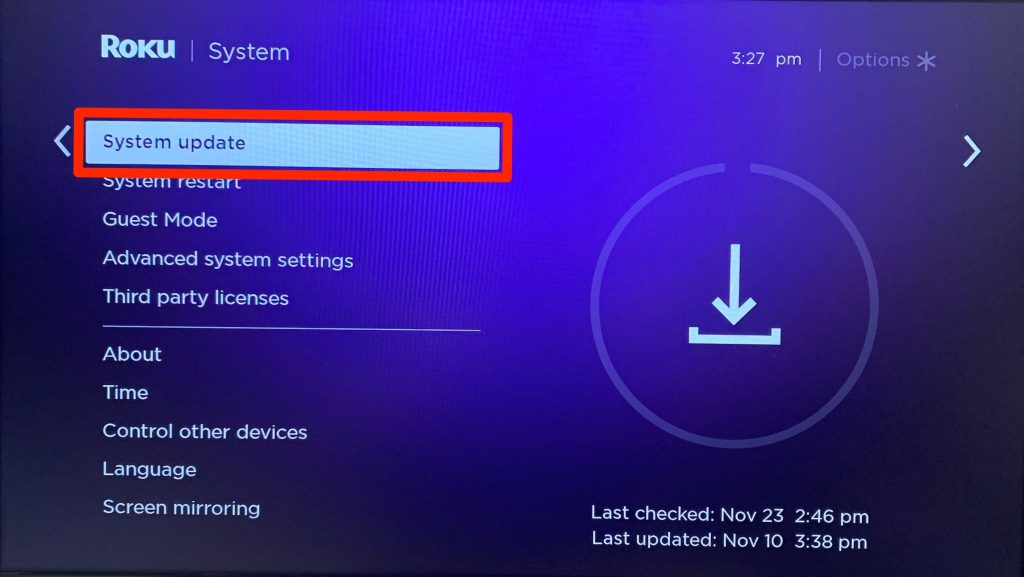 Update your Roku Device