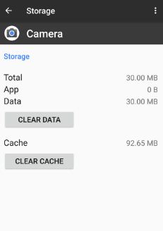 Clear Data of Camera APP