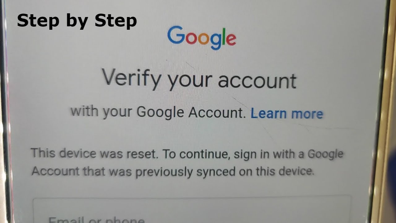 Verify Your Google Account
