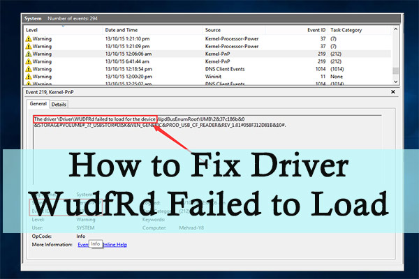 Wudfrd Failed to Load in Windows 10