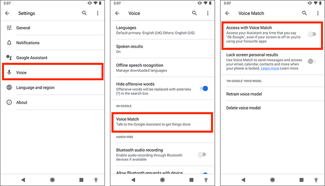 Switch Off Voice Access for Google Assistant